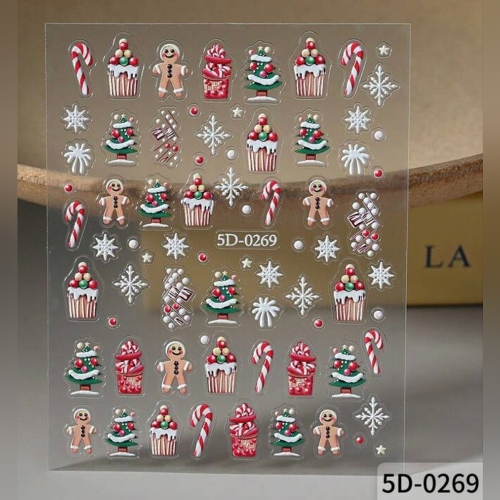 Christmas Nail Art Stickers 3 Sheets Buyer's Choice-NIP - Picture 10 of 14